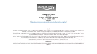 private jet los angeles contact address