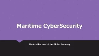 Maritime Cybersecurity