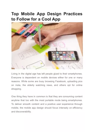 top mobile app design practices to follow