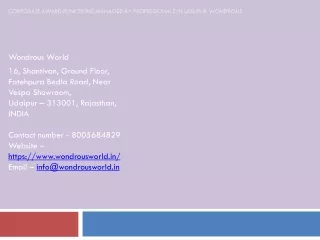 corporate award functions managed by professionals in udaipur wondrous
