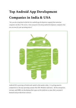 top android app development companies in india usa