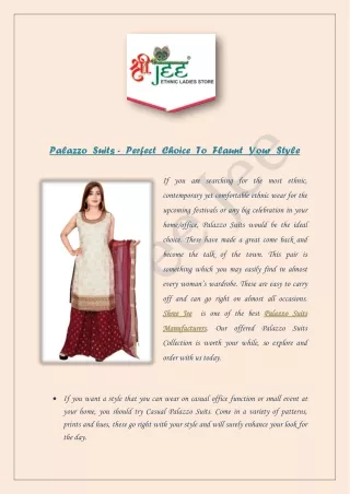 palazzo suits perfect choice to flaunt your style