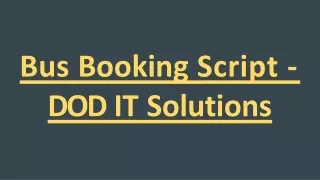 bus booking script dod it solutions