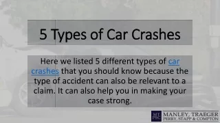 5 Common Types of Car Accidents?