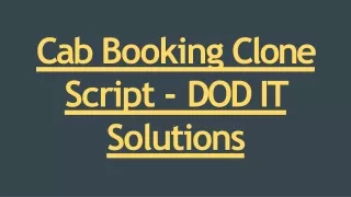 cab booking clone