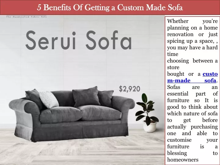 5 benefits of getting a custom made sofa