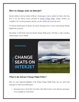 how to change seats on interjet