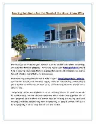 fencing solutions are the need of the hour know