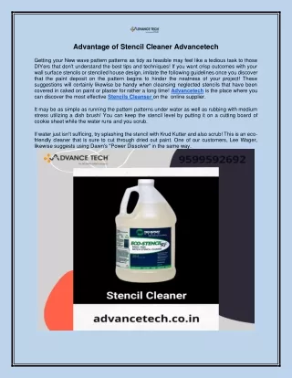 advantage of stencil cleaner advancetech