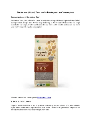 buckwheat kuttu flour and advantages