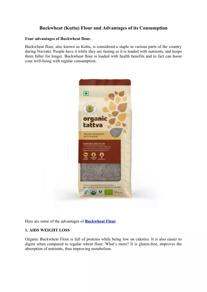 buckwheat kuttu flour and advantages