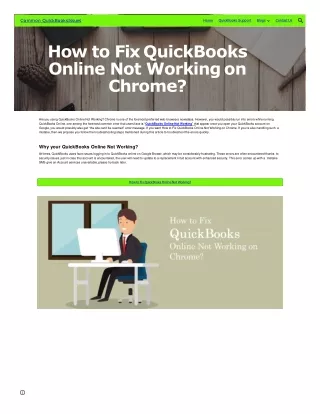 Fix QuickBooks Online Not Working In Chrome Browser?