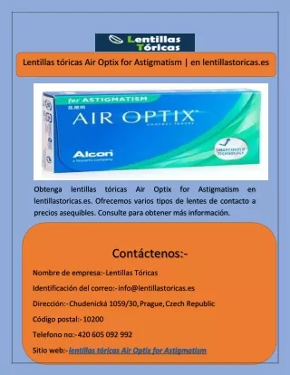 Lentillas tóricas Air Optix for Astigmatism | en lentillastoricas.es