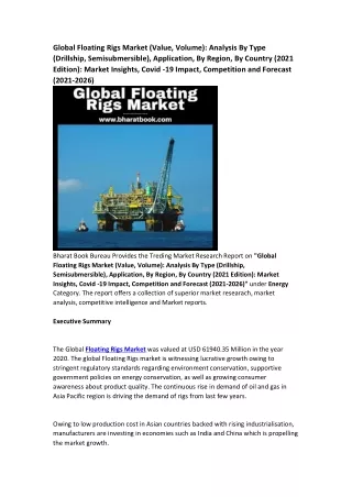global floating rigs market value volume analysis