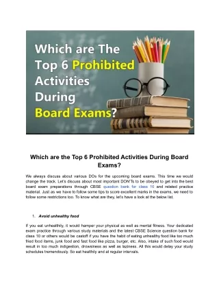 which are the top 6 prohibited activities during