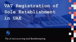 VAT Registration of Sole Establishment in UAE