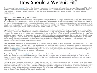 how should a wetsuit fit