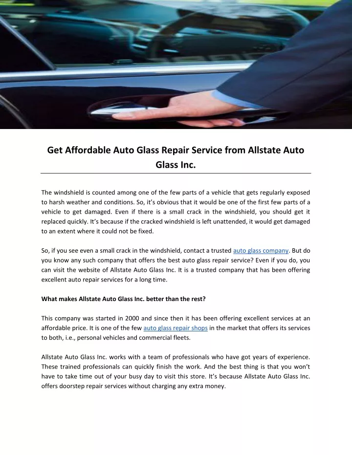 get affordable auto glass repair service from