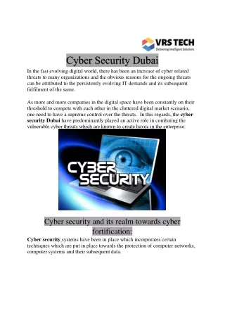 cyber security dubai in the fast evolving digital