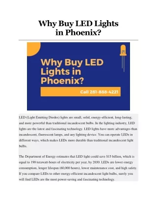 Why Buy LED Lights in Phoenix?