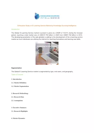 exhaustive study on e learning service market