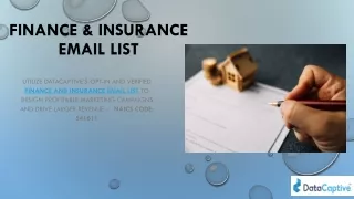 Finance and Insurance Email List | Finance and Insurance Industry Database