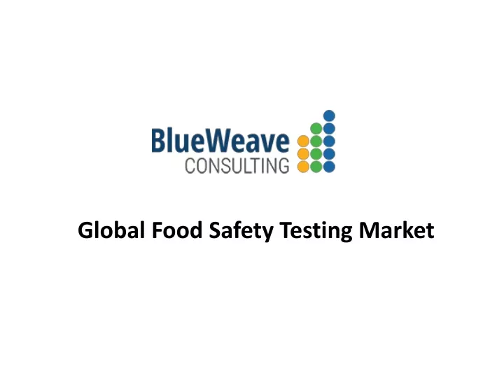 global food safety testing market