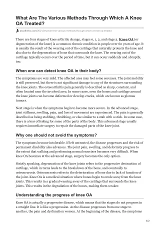 what are the various methods through which a knee