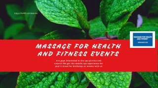 ​Massage for health and fitness events