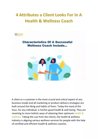 4 Attributes a Client Looks For In A Health & Wellness Coach