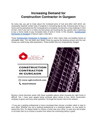 increasing demand for construction contractor