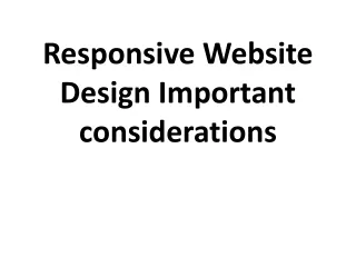 responsive website design important considerations