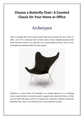 Choose a Butterfly Chair: A Coveted Classic for Your Home or Office