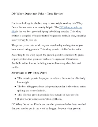 dp whey depot not fake true review