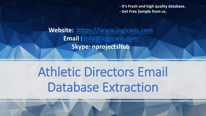 athletic directors email database extraction