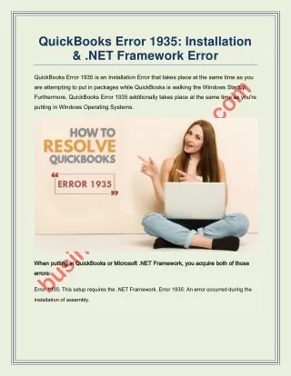 quickbooks error 1935 installation net framework