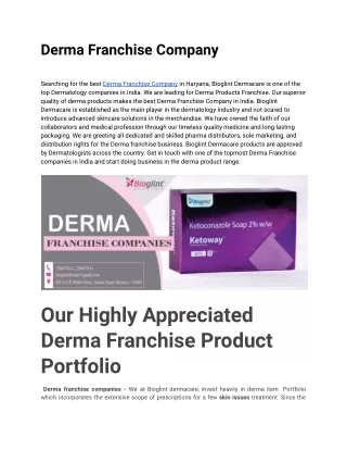 derma franchise company