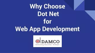 why choose dot net for web app development