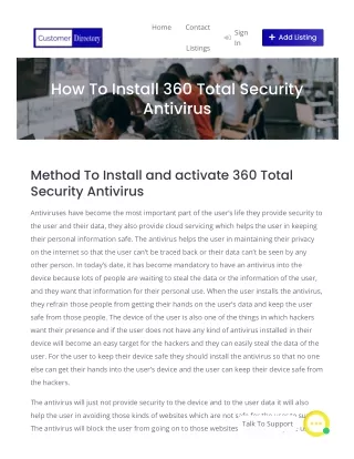 How to Install 360 Total Security Antivirus | 1-888-315-5450 Install 360 Total Security Antivirus