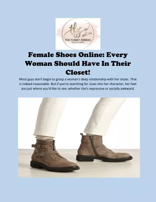 Buy Female Shoes Online | The Funky Zebras Boutique