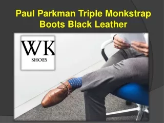 Paul Parkman Triple Monkstrap Boots Black Leather