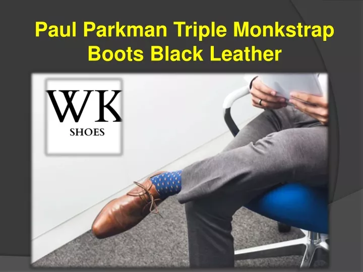 paul parkman triple monkstrap boots black leather