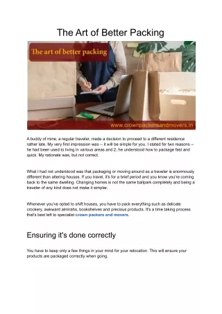 the art of better packing