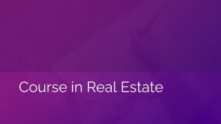 course in real estate