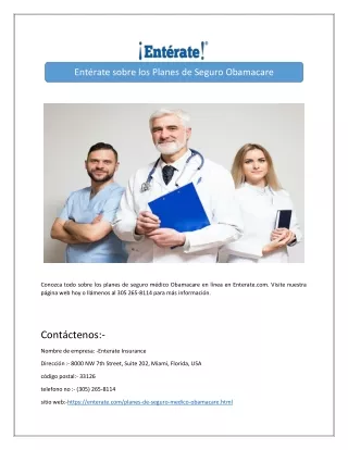 ent rate sobre los planes de seguro obamacare