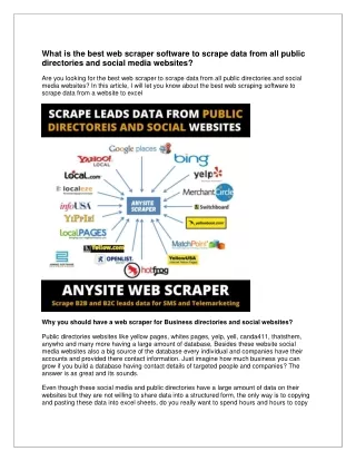 what is the best web scraper software to scrape