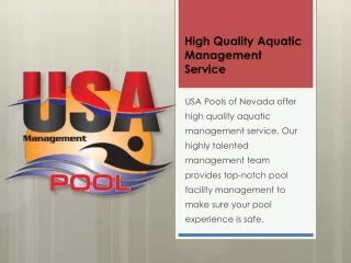 High Quality Aquatic Management Service - USA Pools of Nevada