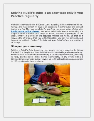 solving rubik s cube is an easy task only