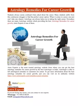 Astrology Remedies For Career Growth