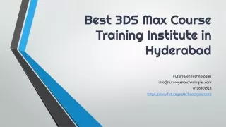 best 3ds max course training institute in hyderabad